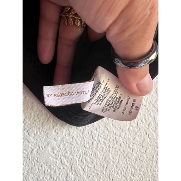 Becca by Rebecca Virtue Olivia Square-Neck Swim Top - Black - Size Medium - Picture 9 of 9